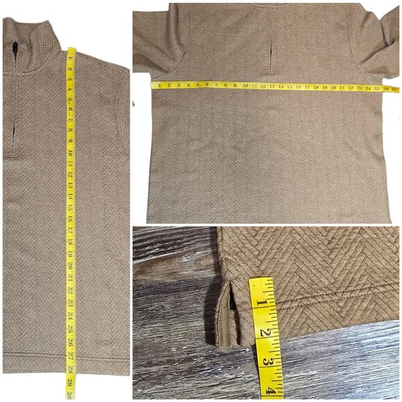Herringbone Quilted Pullover Express XL Tan Quarter Zip Sweater Mock Neck NWT - Picture 4 of 5